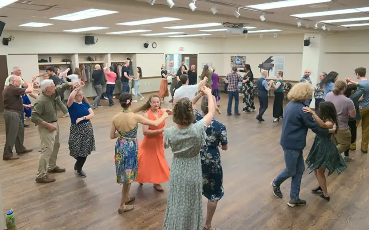 people dancing at salsa social may 2025